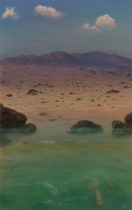 Ordovician barren land from Sea., Procreate and Photoshop, 2023